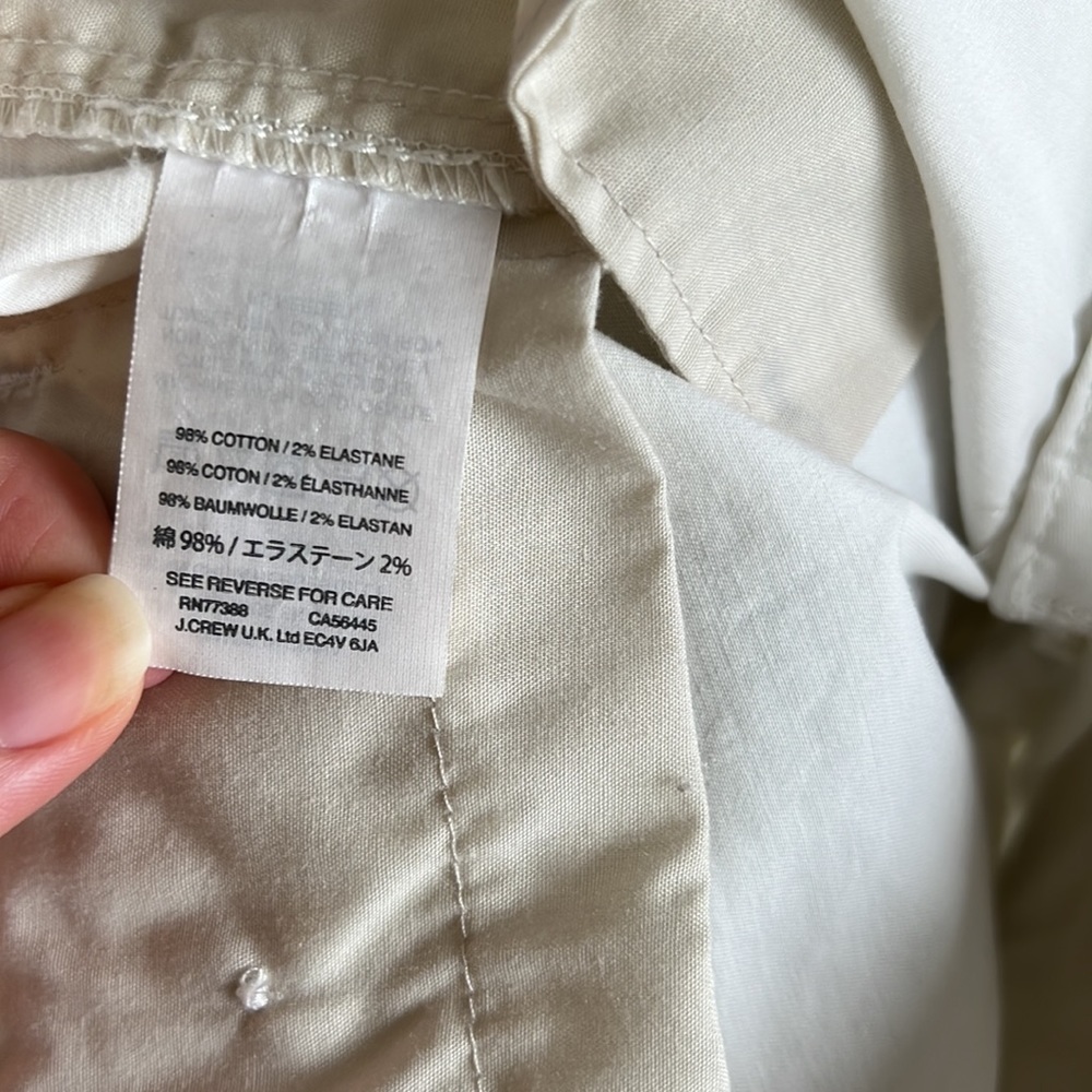 J. Crew Mid-Rise White Stretch Cotton Chino Pocket Shorts, 2 - Picture 7 of 7